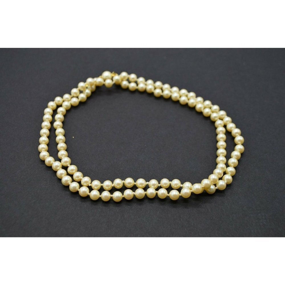 Marvella Gold Tone Faux Pearl Hand Knotted Bead Vi